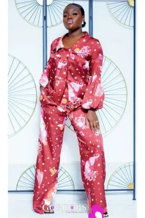 Silk Ballon Sleeve Top and Trouser